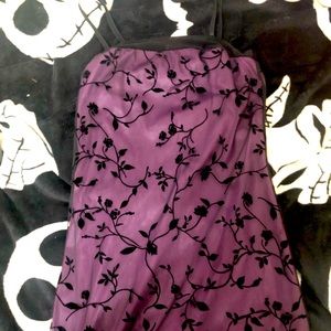 90s / Y2k purple & mesh floral mini dress